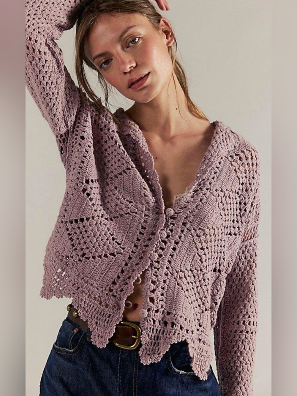 We The Free Friend Of A Friend Sweater XS Violet Mist NWT